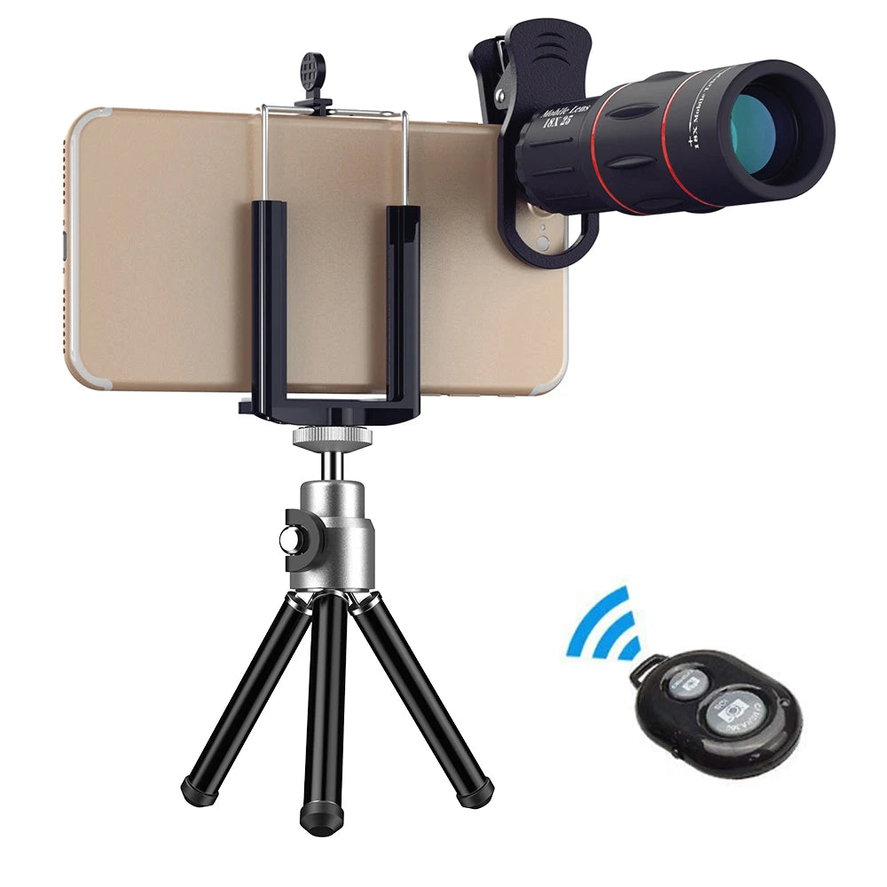 18X25 Monocular Zoom Telephoto Mobile Phone Lens With Tripod