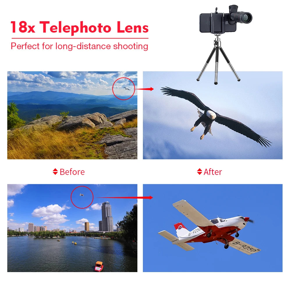 18X25 Monocular Zoom Telephoto Mobile Phone Lens With Tripod