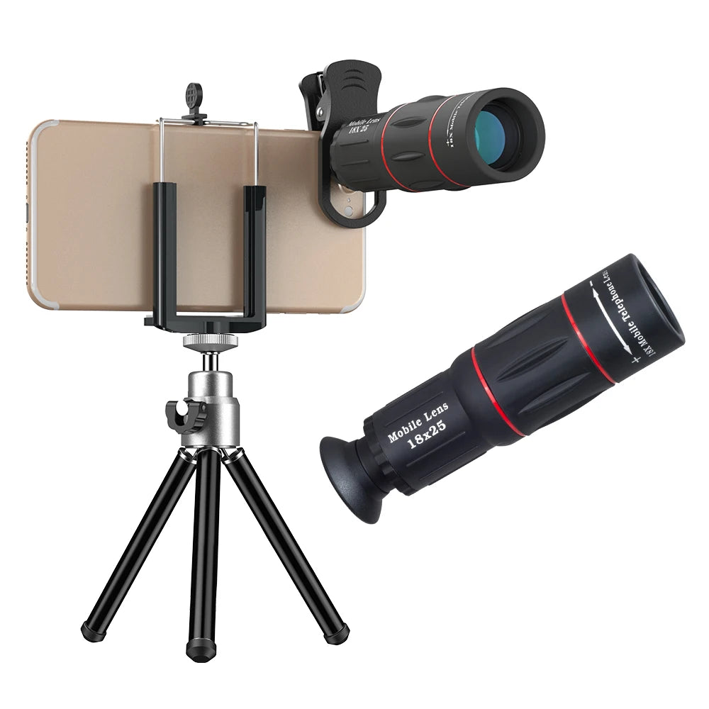 18X25 Monocular Zoom Telephoto Mobile Phone Lens With Tripod