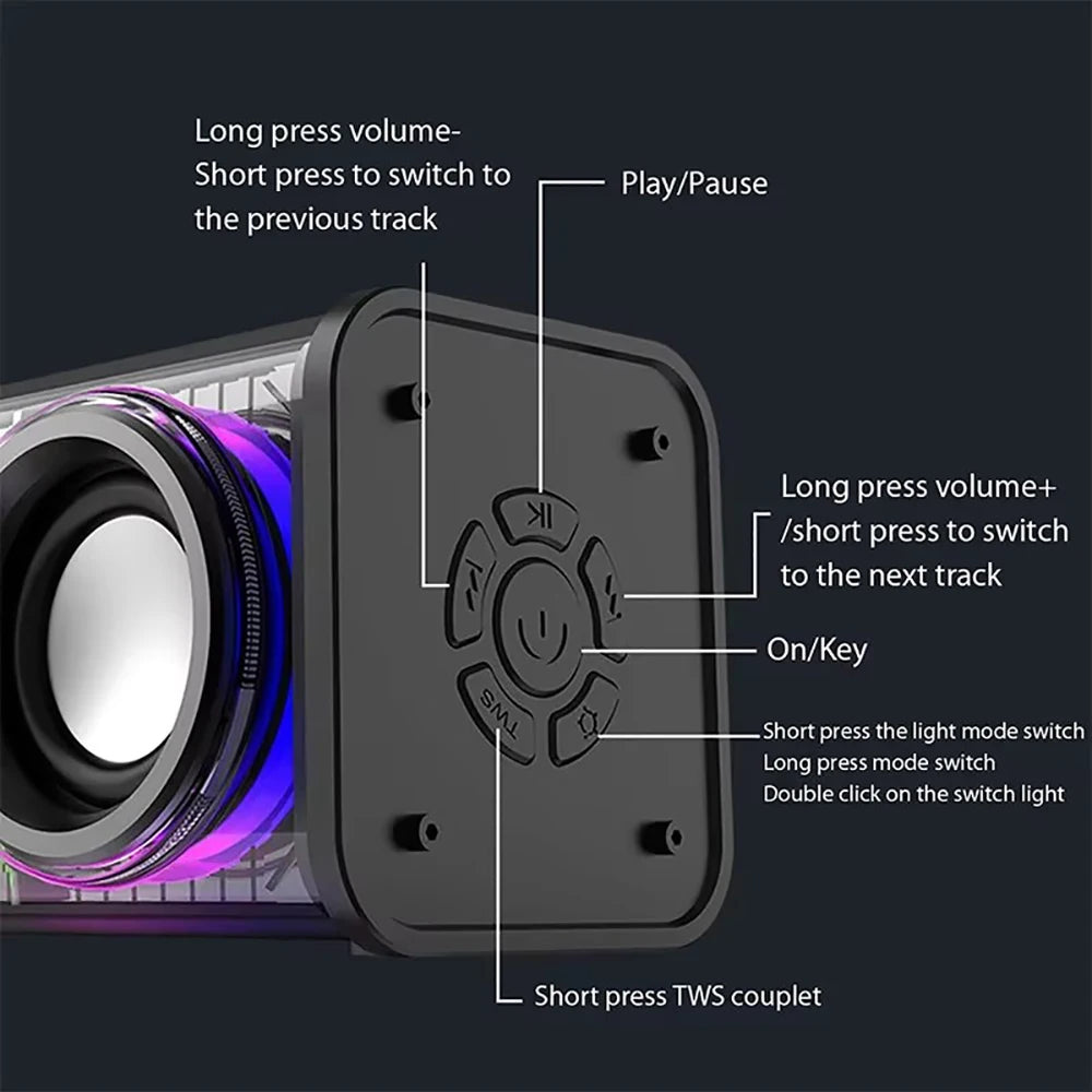 Bluetooth 5.0 Dual Speakers 1800mAh