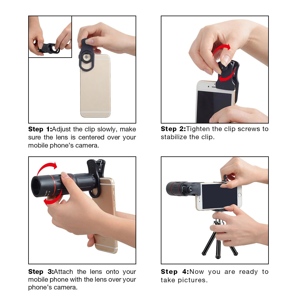 18X25 Monocular Zoom Telephoto Mobile Phone Lens With Tripod