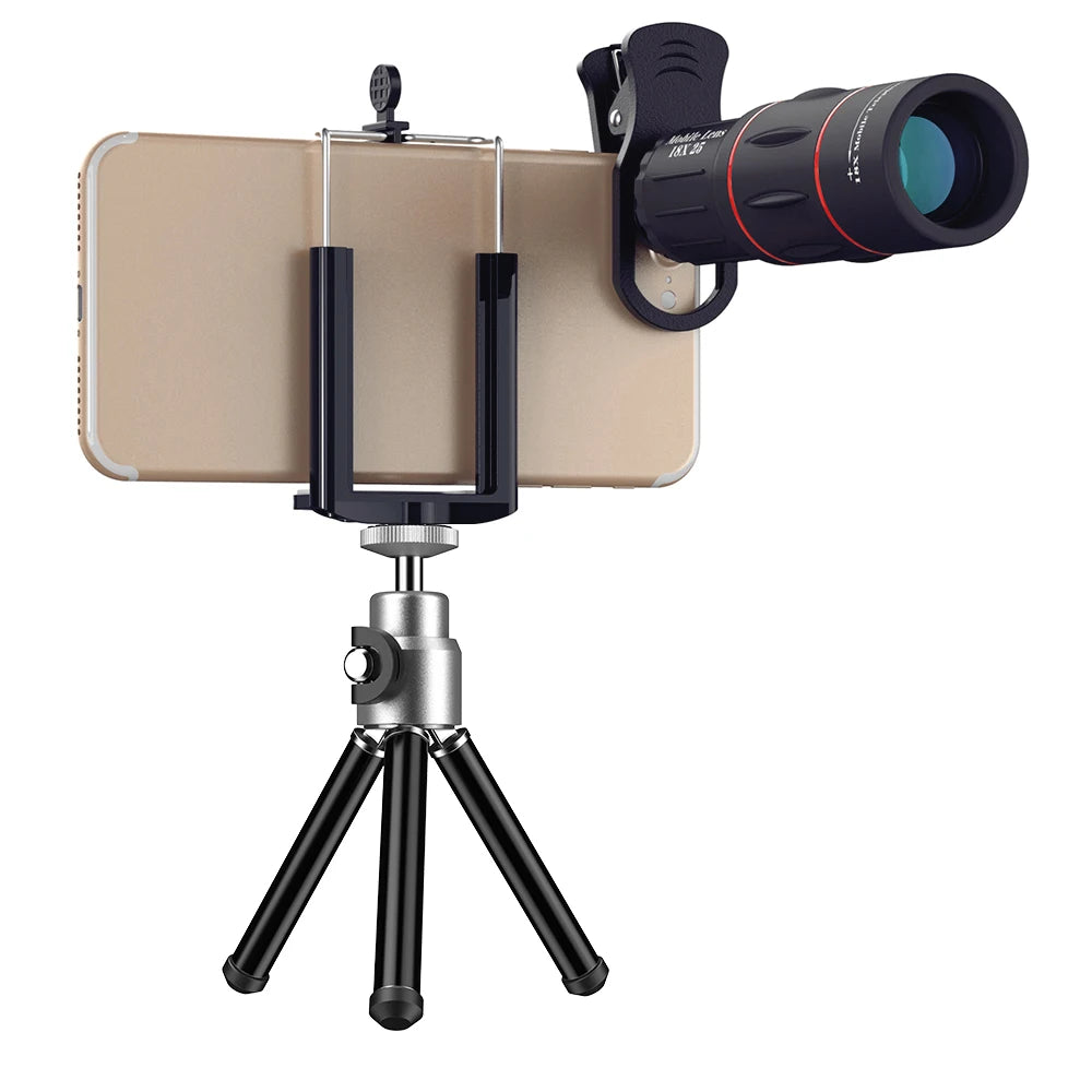 18X25 Monocular Zoom Telephoto Mobile Phone Lens With Tripod