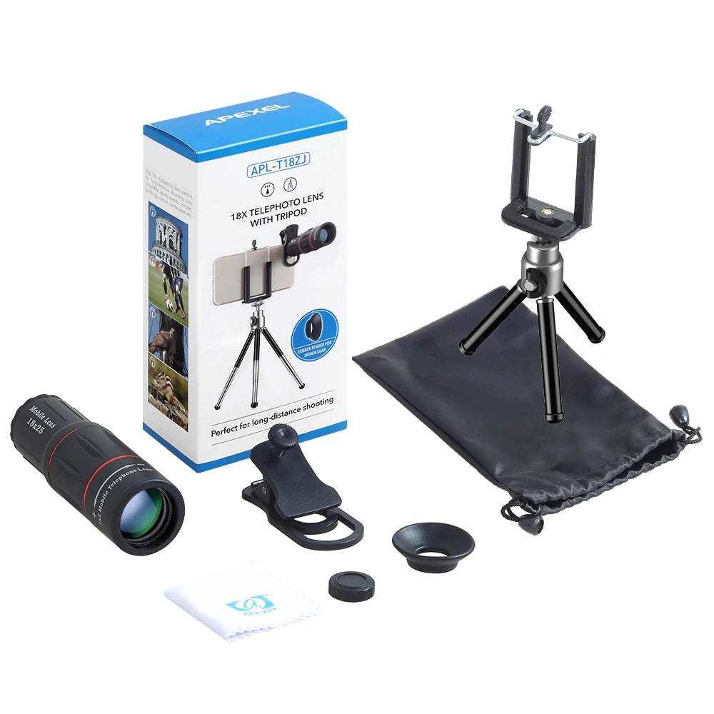 18X25 Monocular Zoom Telephoto Mobile Phone Lens With Tripod